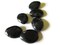 6 25mm Black Plastic Flat Teardrop Beads Egg Shaped Flat Oval Beads